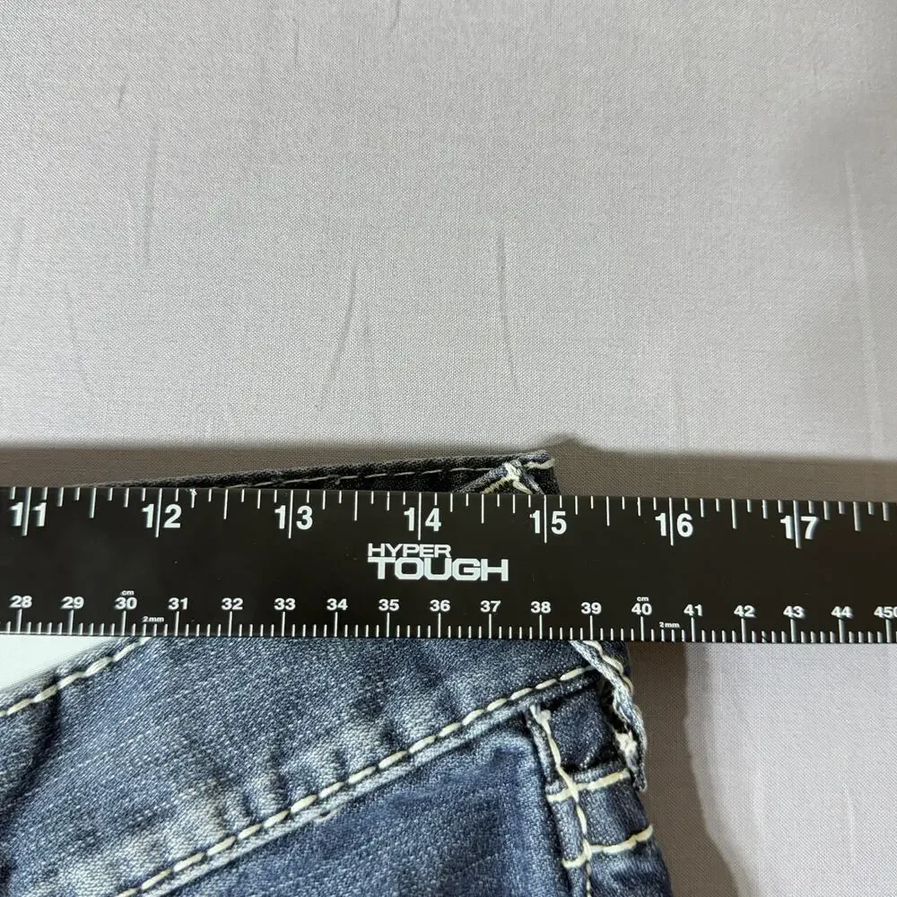 True Religion Section Skinny Distressed Jeans 31x31 Contrast Stitch Patches